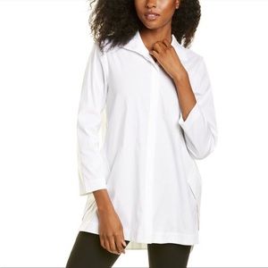 Lafayette 148 New York Marla White Button Down Top Contemporary Minimalist Work